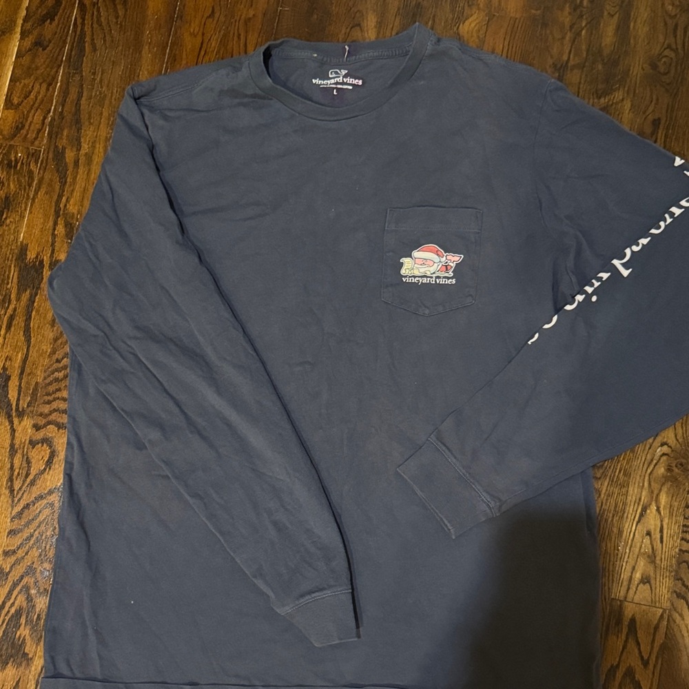 Vineyard Vines Men's Dark Blue Long Sleeve Tee
